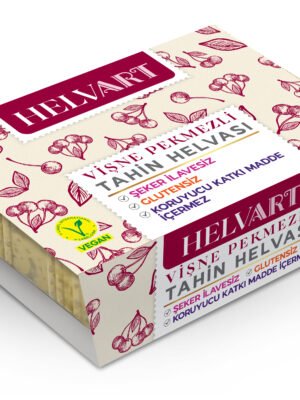 Tahini Halva with Sour Cherry Molasses