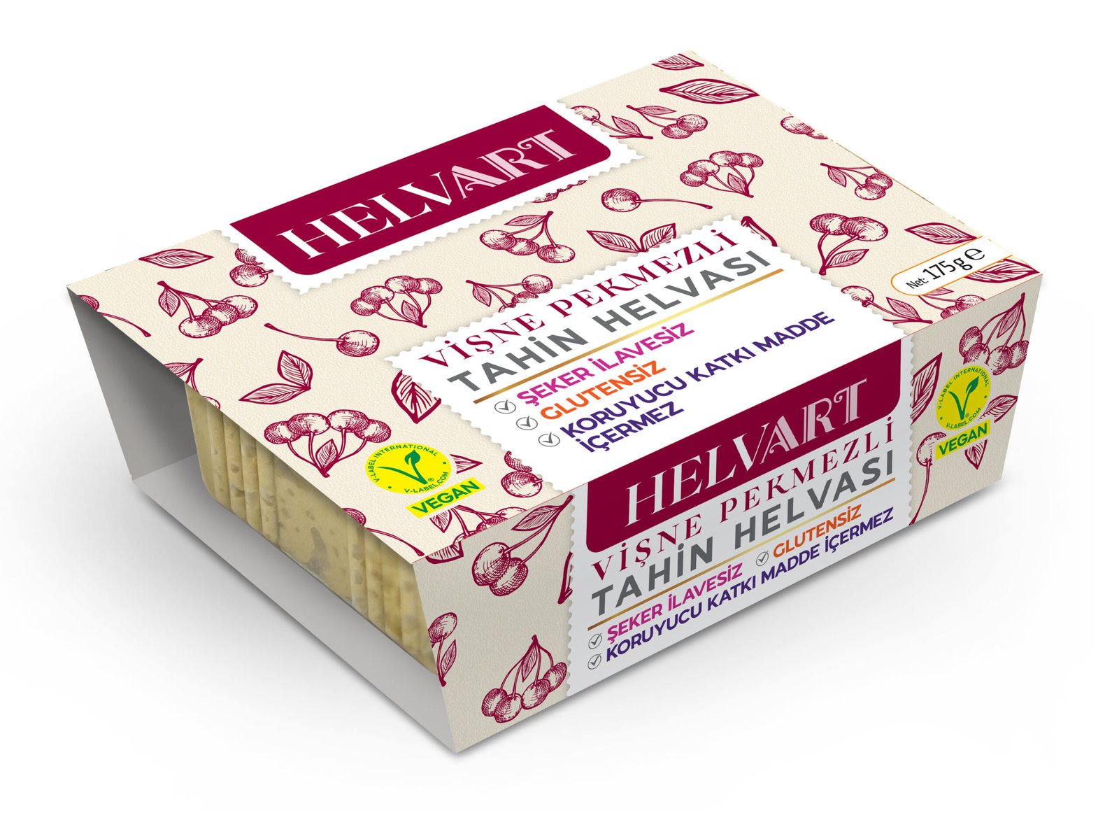 Tahini Halva with Sour Cherry Molasses