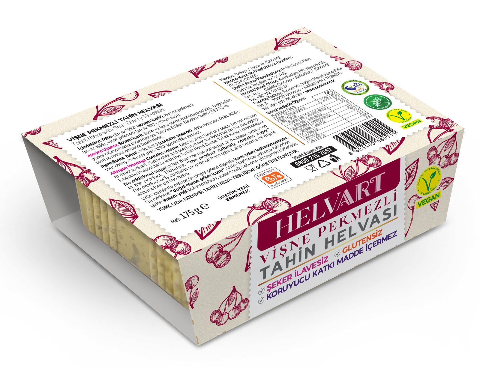 Tahini Halva with Sour Cherry Molasses